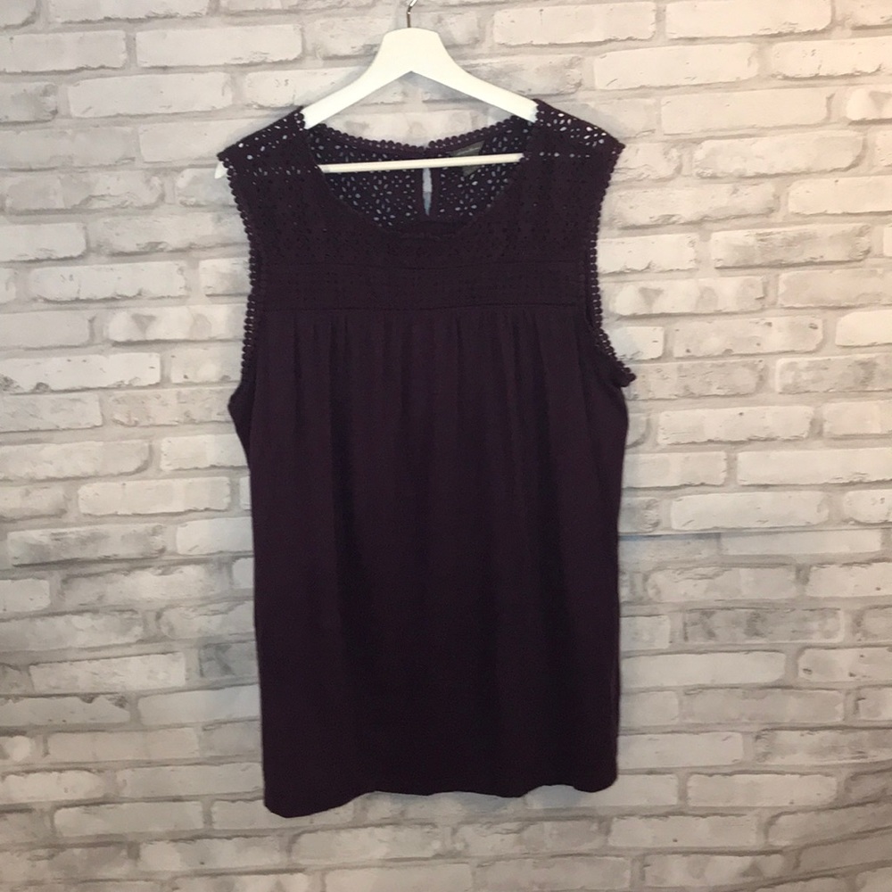 Eddie Bauer purple dressy tank top size TXL